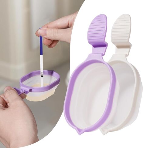 Portable Pee Cup with Test Rest – for Women’s Ovulation & Pregnancy Tests Reusable Foldable Urine Collection Cup with Non-Slip Handle – for Home Fertility Testing (Purple) in Saudi Arabia