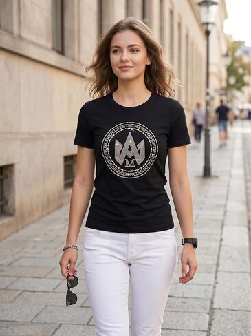 Rhinestone Design, Bohemian Style Crew Neck, Short Sleeve,Medium Size in Saudi Arabia