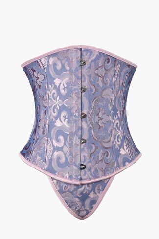 Jacquard Corset Top With Thong Set Vintage Back Lace Up Corset For Women's Going Out Halloween Pirate Outfit in Kuwait