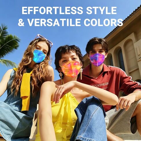 Rasav KN95 Face Masks, Comfortable 5 Layer Cup Dust Safety Mask, Muti-colored Design KN95 Mask for Women, Men in Saudi Arabia