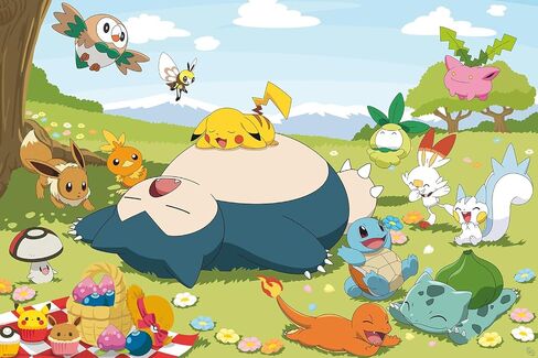 Pokemon - Anime TV Show Gaming Poster (Picnic Day - Pikachu & Friends) (Size: 36" x 24") in Saudi Arabia