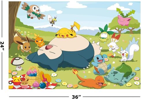 Pokemon - Anime TV Show Gaming Poster (Picnic Day - Pikachu & Friends) (Size: 36" x 24") in Saudi Arabia