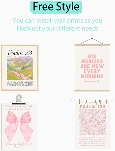 Pink Christian Posters Wall Art Set of 6 Bible Verse Canvas Wall Decor Religious Pictures Prints Scripture Bundle Bow Artwork Girls Room Trendy Preppy Painting Home Decoration 8x10 Inch Unframed in Saudi Arabia