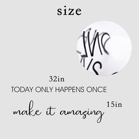 Inspirational Wall Decal, 'Today Only Happens Once Make It Amazing' Quote, Black Motivational Wall Sticker, Home, Living Room, Bedroom, Entryway, Fireplace, Wall, Office Decoration Stickers in Saudi Arabia