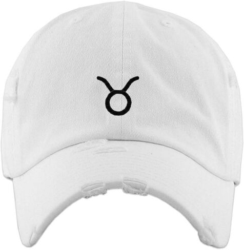 Taurus Zodiac Vintage Baseball Cap Embroidered Cotton Adjustable Distressed Dad Hat in Kuwait