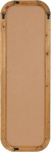 Kate and Laurel Rahfy Boho Rectangle Rattan Wall Mirror, 12 x 36, Natural Wood, Decorative Rounded Rectangular Panel Mirror with Authentic Rattan Frame for Bedroom Mirror in Kuwait
