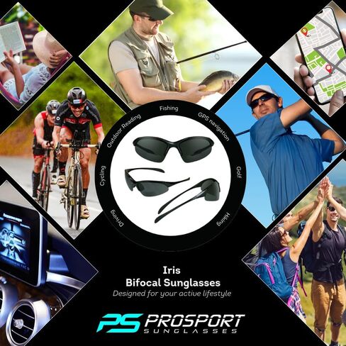 Bikershades proSPORT Bifocal Sunglass Readers Sport Golf Cycling Running Rubber Ear Nose Pieces1.50 2.00 2.50 in Saudi Arabia