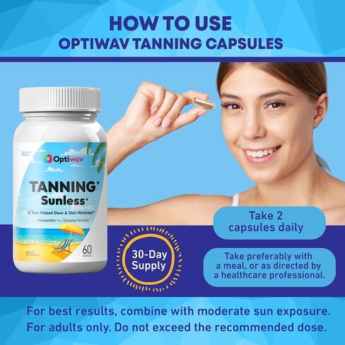 Tanning Pills for Men Women - Self Tan Capsules that Work Fast Without Sun - Natural Oral Melanin Supplement Pill for Sunless Healthy Tan Golden Glow - Gluten Free Vegan Non-GMO in Saudi Arabia
