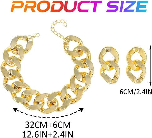 CLOACE Chunky Choker Necklace Set Gold Thick Necklaces Sets Cuban Punk Chain Jewelry Accessories for Women in Saudi Arabia