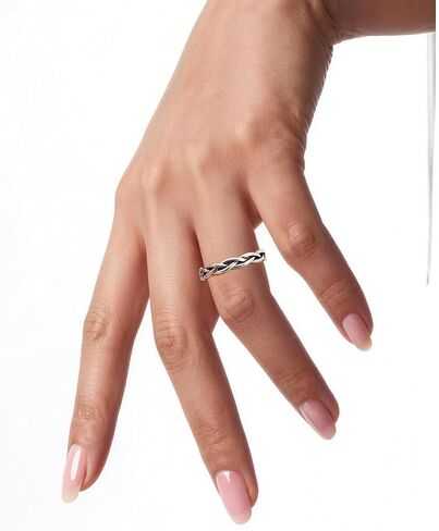 Vintage Twisted Adjustable Ring for Women Bohemian Open Cuff Ring 925 Sterling Silver Hypoallergenic Minimalist Personality Band Unique Jewelry in Saudi Arabia