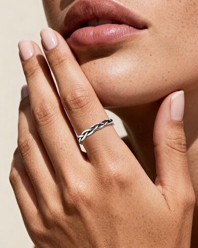 Vintage Twisted Adjustable Ring for Women Bohemian Open Cuff Ring 925 Sterling Silver Hypoallergenic Minimalist Personality Band Unique Jewelry in Saudi Arabia