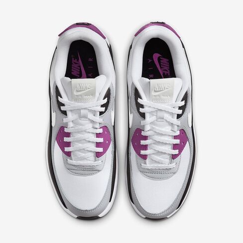 حذاء Nike Air Max 90 LV8 للنساء (FD4328-109، أبيض/توت غامق/رمادي ذئب/فوتون داست) مقاس 8.5 in Kuwait