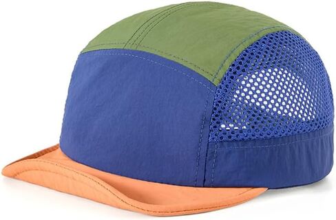 FASHIXD Mens 5 Panel Hat,Uncrushable Foldable Baseball Cap with Short Brim, Women Quick Dry Color Block Mesh Running Hat in Kuwait