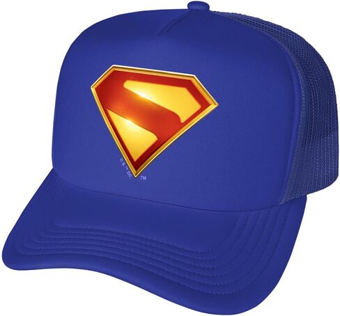 Popfunk Superman Supergirl New Logo Color Foam Snapback Trucker Hat - Unisex for Men and Women, Royal in Kuwait