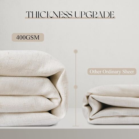 Natural Pinch Pleated Linen Curtains 84 Inch Long 2 Panels Set for Living Room Bedroom Cream Birch Flax Textured Light Filtering Neutral Back Tab Pinch Pleat Hooks Rings Curtain Drapes 84 Inch Length in Saudi Arabia