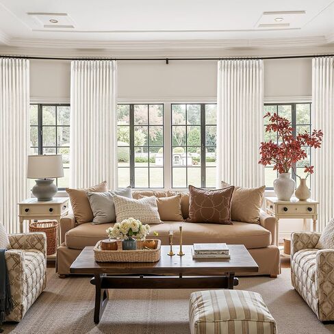 Natural Pinch Pleated Linen Curtains 84 Inch Long 2 Panels Set for Living Room Bedroom Cream Birch Flax Textured Light Filtering Neutral Back Tab Pinch Pleat Hooks Rings Curtain Drapes 84 Inch Length in Saudi Arabia