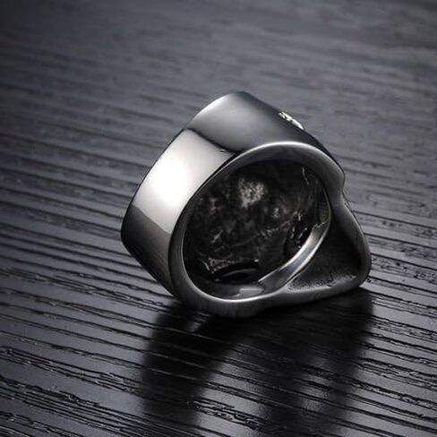 Mens Unisex Stainless Steel Ring Shield Alien Teeth Silver L69 in Kuwait