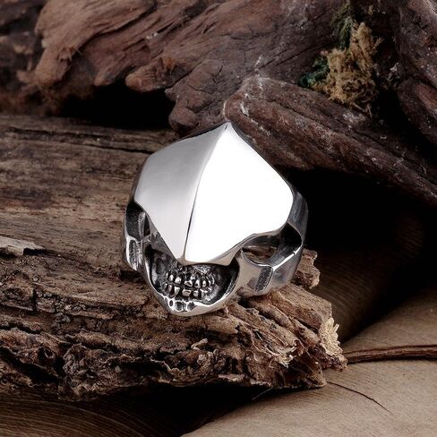 Mens Unisex Stainless Steel Ring Shield Alien Teeth Silver L69 in Kuwait