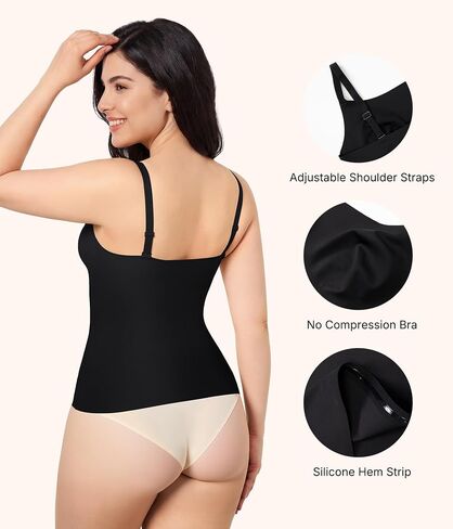 KUMAYES Compression Tank Tops for Women Square Neck Tummy Control Shapewear Body Shaper Camisole Cami Tops in Saudi Arabia