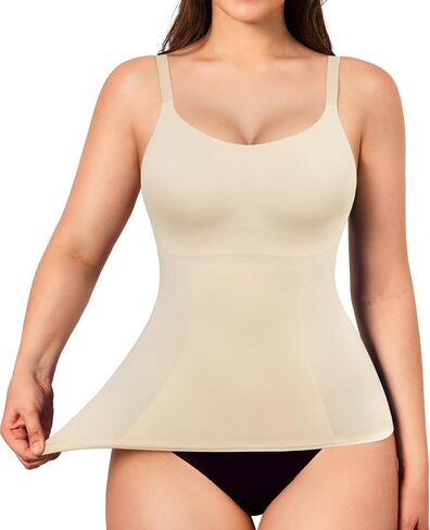 KUMAYES Compression Tank Tops for Women Square Neck Tummy Control Shapewear Body Shaper Camisole Cami Tops in Saudi Arabia