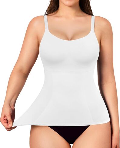 KUMAYES Compression Tank Tops for Women Square Neck Tummy Control Shapewear Body Shaper Camisole Cami Tops in Saudi Arabia