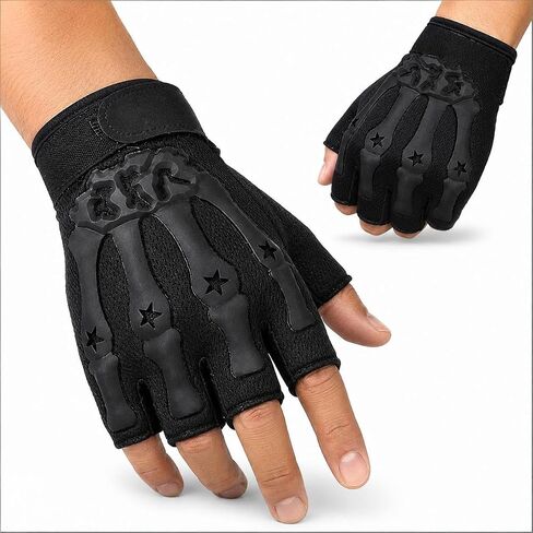 Half Finger Bicycle Gloves Anti-Slip Wear Resistant Breathable Mesh Wrist Strap for Mountain Biking, Fitness, Outdoor Training in Kuwait