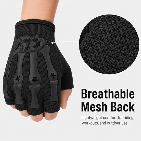Half Finger Bicycle Gloves Anti-Slip Wear Resistant Breathable Mesh Wrist Strap for Mountain Biking, Fitness, Outdoor Training in Kuwait