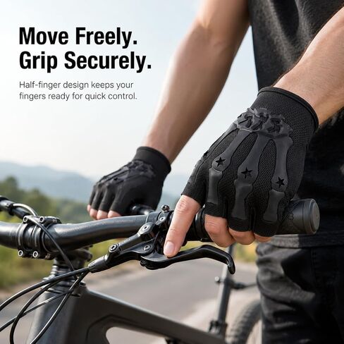 Half Finger Bicycle Gloves Anti-Slip Wear Resistant Breathable Mesh Wrist Strap for Mountain Biking, Fitness, Outdoor Training in Kuwait