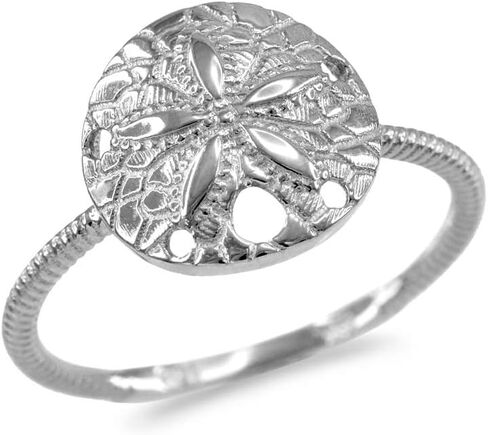 Certified 925 Sterling Silver Twisted Rope Band Sand Dollar Ring in Saudi Arabia