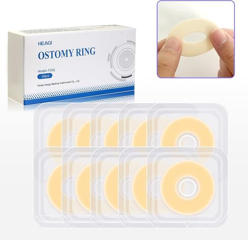 10PCS Ostomy Barrier Rings, Ostomy Supplies, 4mm Thickness Moldable Ostomy Rings Medical Grade Hydrocolloid Adhesive Barrier Rings Better Seal for Ostomy Bags (Box of 10) in Saudi Arabia