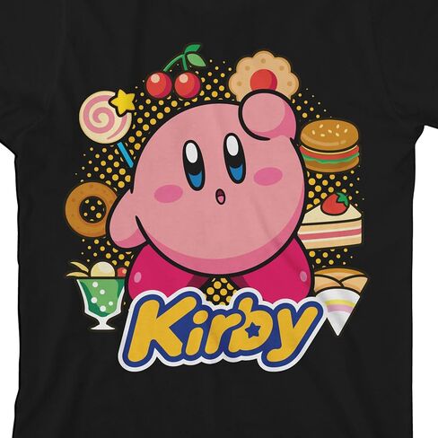 تي شيرت أسود للأولاد من Kirby Circle of Food مقاس XL in Kuwait