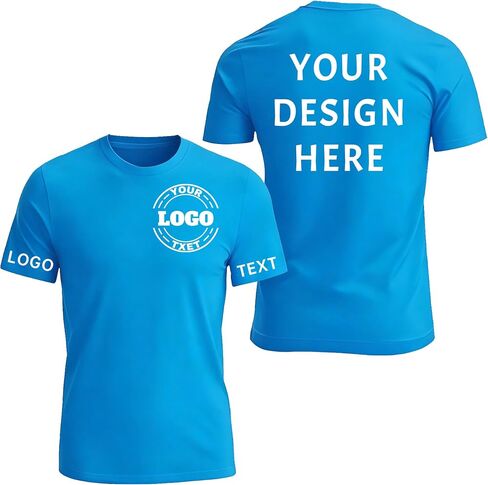 Bulk Custom T Shirts Photo&Text Cotton Personalized Shirt Customize Short Sleeve Unisex Classic Top Crewneck Tee in Kuwait