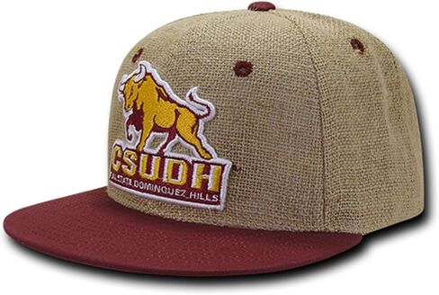 University of Cal State Dominguez Hills CSUDH Toros Structured Flat Bill Jute Baseball Ball Cap Hat in Saudi Arabia