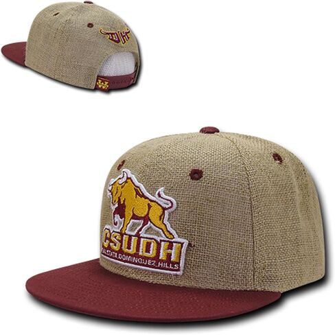 University of Cal State Dominguez Hills CSUDH Toros Structured Flat Bill Jute Baseball Ball Cap Hat in Saudi Arabia