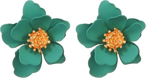 Cute Flower Stud Earrings,Trendy Flower Jewelry, Summer Vacation Floral Earrings for Women in Saudi Arabia