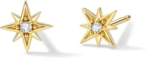 MALOYANVE Star CZ Small Stud Earrings for Women Men 925 Sterling Silver Stars Dainty CZ Crystal Starburst Earrings Hypoallergenic Minimalist Jewelry in Kuwait