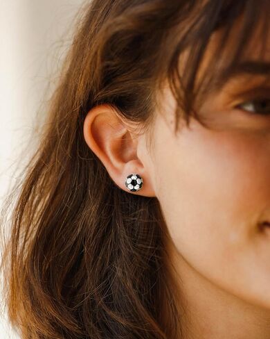 LLWOM Gold Earrings-14k Gold/Silver Plated Soccer Stud Earrings Game Day Sports Earrings, Soccer CZ Ball Post Earrings, Cute Sports Jewelry for Fans Players in Saudi Arabia