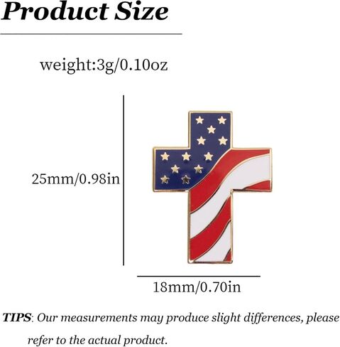 American Flag Pin Usa Flag Lapel Pin Cross Faith Brooch Freedom Jewelry Country Gifts for Women Men in Kuwait