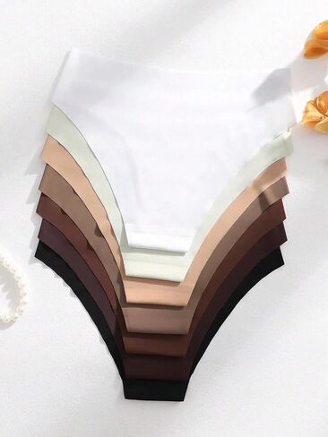 7 Pack Women's Seamless No Show Briefs Panties, Stretchy Invisible High Cut Underwear (S-XL, Assorted Nude Tones) in Kuwait