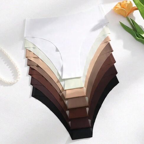 7 Pack Women's Seamless No Show Briefs Panties, Stretchy Invisible High Cut Underwear (S-XL, Assorted Nude Tones) in Kuwait