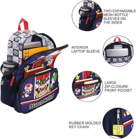 Bioworld Super Mario Game Favorites 16" Backpack For School And Travel in Kuwait