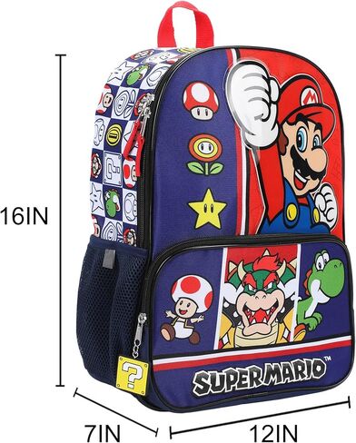 Bioworld Super Mario Game Favorites 16" Backpack For School And Travel in Kuwait
