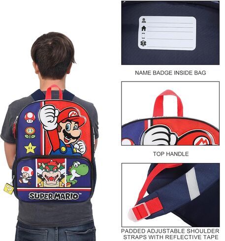 Bioworld Super Mario Game Favorites 16" Backpack For School And Travel in Kuwait