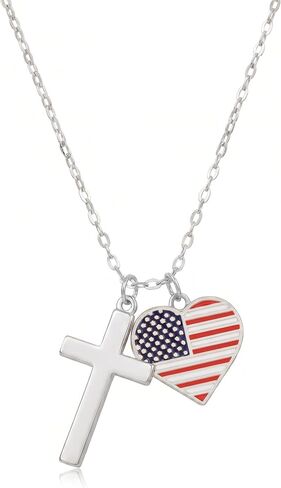 America 250th Anniversary Cross Necklace for Women Men 18K Gold Plated USA Flag Pendant Patriotic July 4th Semiquincentennial Jewelry Gift Religious Faith Christian Flag Charms in Saudi Arabia