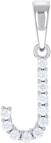 JewelryWeb 925 Sterling Silver Unisex 0.35ct Moissanite Letter Name Personalized Monogram Initial J Alphabet Charm Pendant Necklace 25.7x8.5mm Wide Pendant for Women in Kuwait