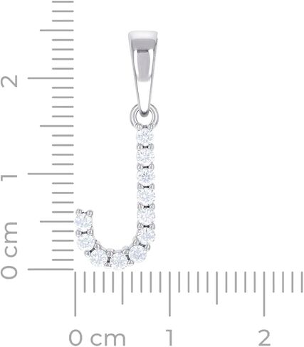 JewelryWeb 925 Sterling Silver Unisex 0.35ct Moissanite Letter Name Personalized Monogram Initial J Alphabet Charm Pendant Necklace 25.7x8.5mm Wide Pendant for Women in Kuwait