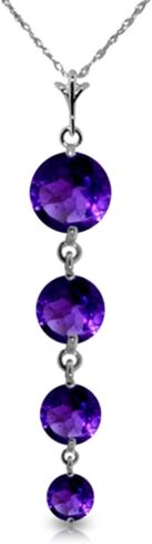 Galaxy Gold 14K Solid Gold Natural Amethyst Drop Pendant Necklace for Women - Yellow Gold Fine Jewelry in Kuwait