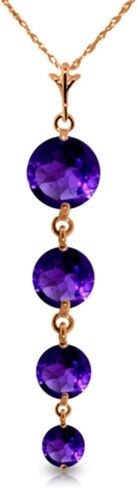 Galaxy Gold 14K Solid Gold Natural Amethyst Drop Pendant Necklace for Women - Yellow Gold Fine Jewelry in Kuwait