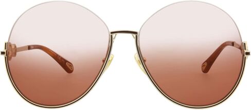 Chloé Round/Oval Sunglasses Gold Gold Orange Luxury Eyewear Made In Italy Metal Frame Designer Fashion for Everyday Luxury in Saudi Arabia