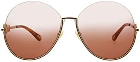 Chloé Round/Oval Sunglasses Gold Gold Orange Luxury Eyewear Made In Italy Metal Frame Designer Fashion for Everyday Luxury in Saudi Arabia